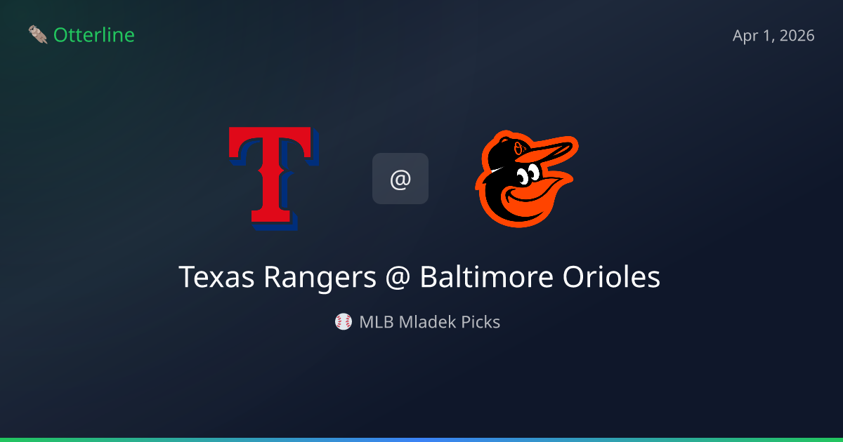 MLB Picks Today (April 1, 2026): Texas Rangers at Baltimore Orioles | AI Model Consensus
