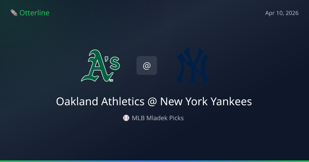 MLB Picks Today (April 10, 2026): Oakland Athletics at New York Yankees | AI Model Consensus