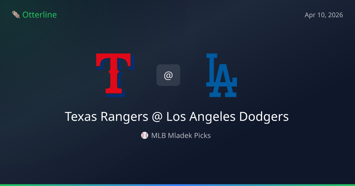 MLB Picks Today (April 10, 2026): Texas Rangers at Los Angeles Dodgers | AI Model Consensus