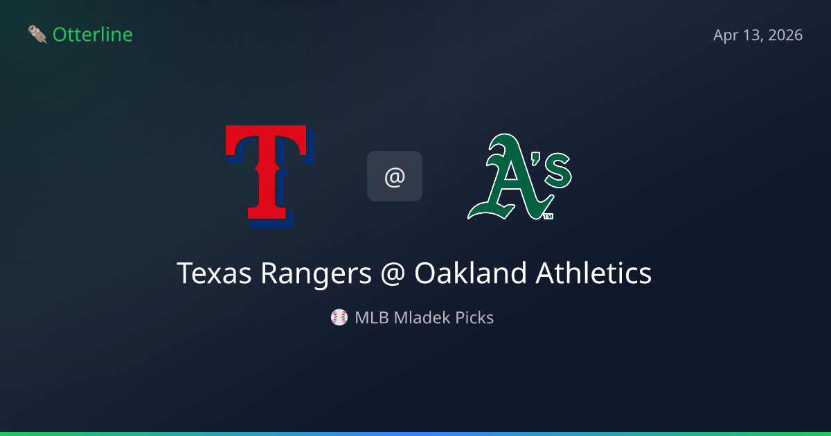 MLB Picks Today (April 13, 2026): Texas Rangers at Oakland Athletics | AI Model Consensus
