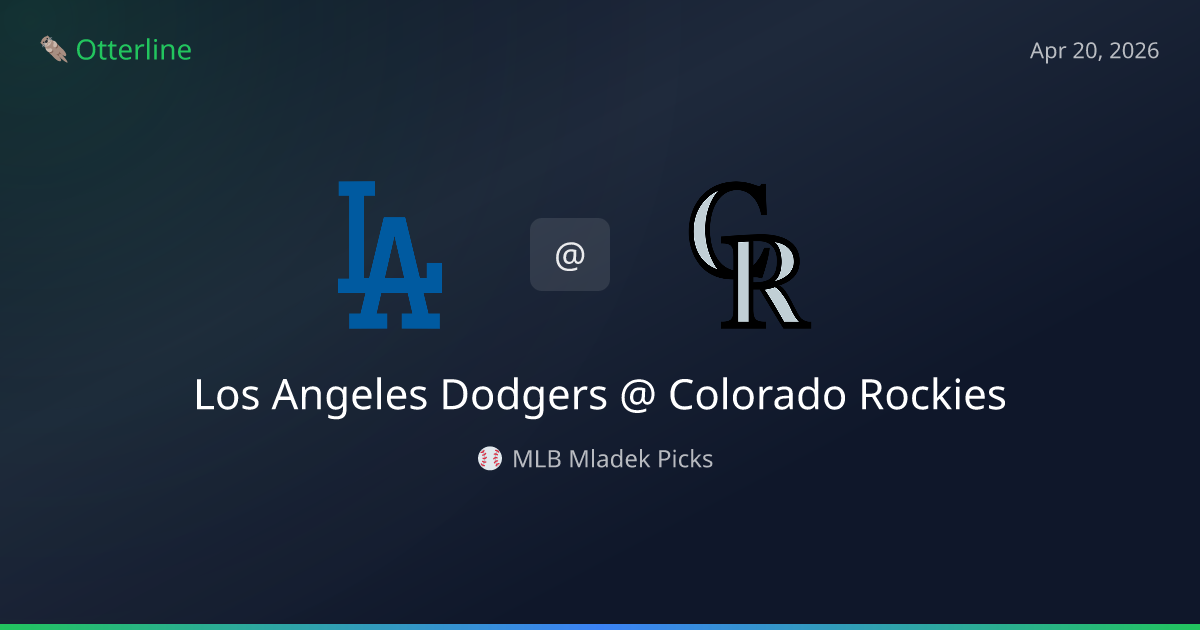 MLB Picks Today (April 20, 2026): Los Angeles Dodgers at Colorado Rockies | AI Model Consensus
