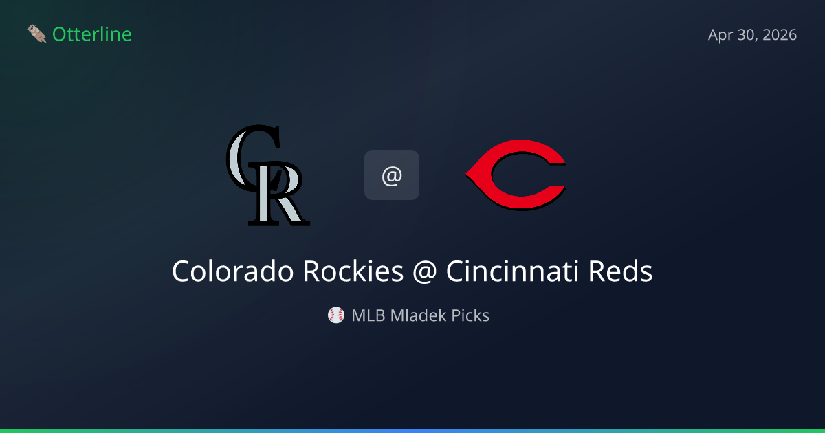MLB Picks Today (April 30, 2026): Colorado Rockies at Cincinnati Reds | AI Model Consensus