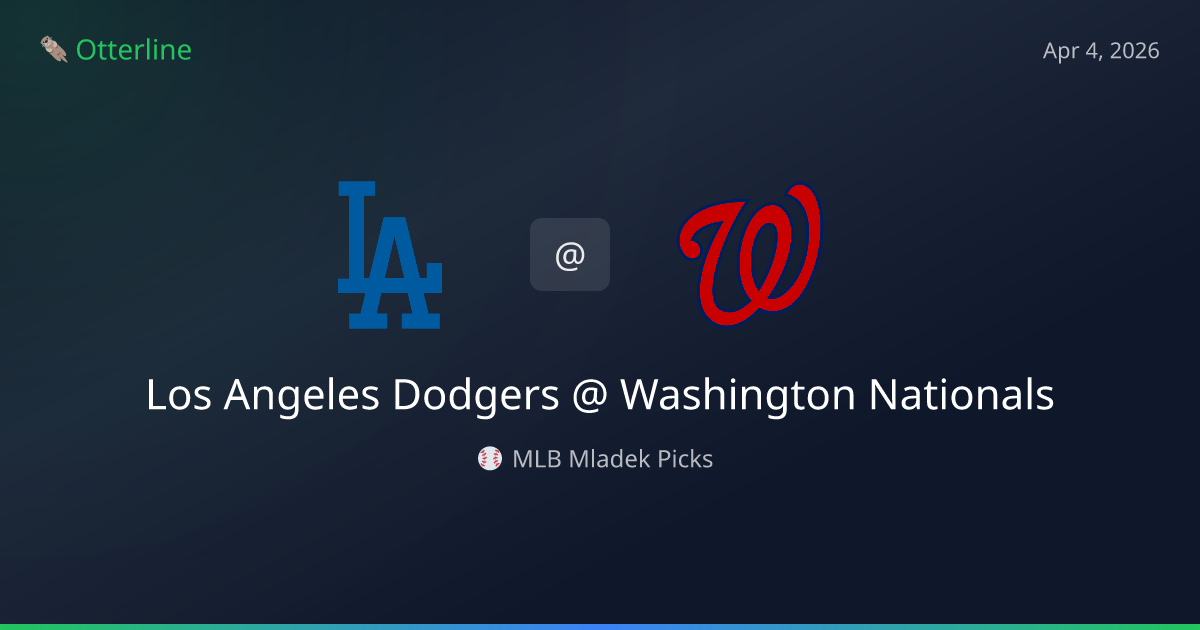 MLB Picks Today (April 4, 2026): Los Angeles Dodgers at Washington Nationals | AI Model Consensus