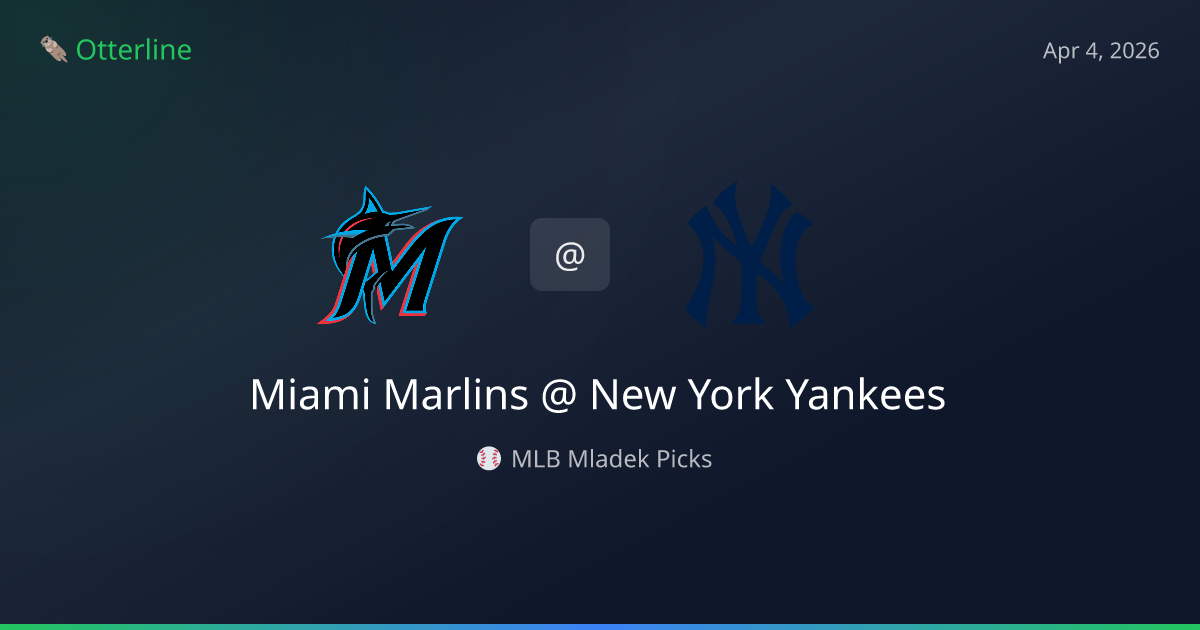 MLB Picks Today (April 4, 2026): Miami Marlins at New York Yankees | AI Model Consensus