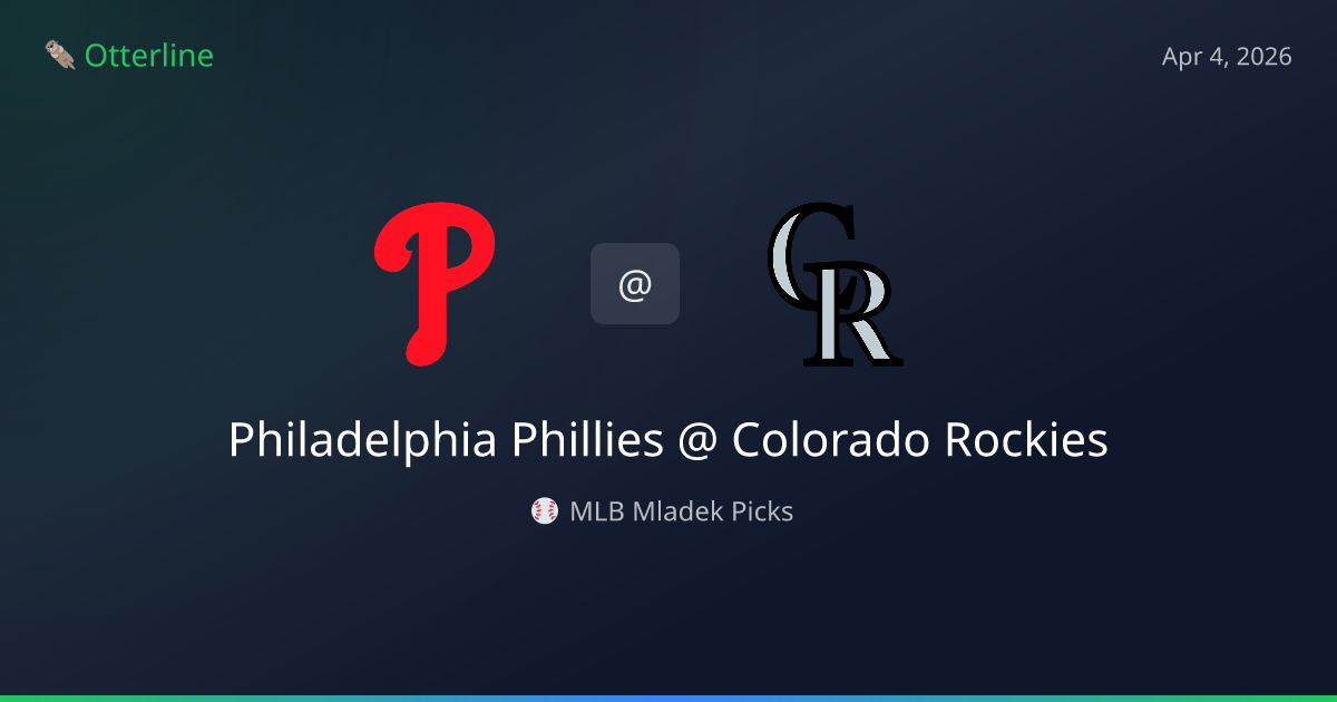 MLB Picks Today (April 4, 2026): Philadelphia Phillies at Colorado Rockies | AI Model Consensus
