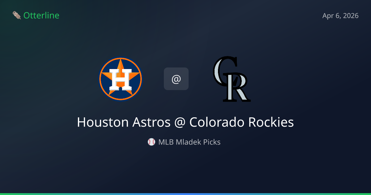 MLB Picks Today (April 6, 2026): Houston Astros at Colorado Rockies | AI Model Consensus
