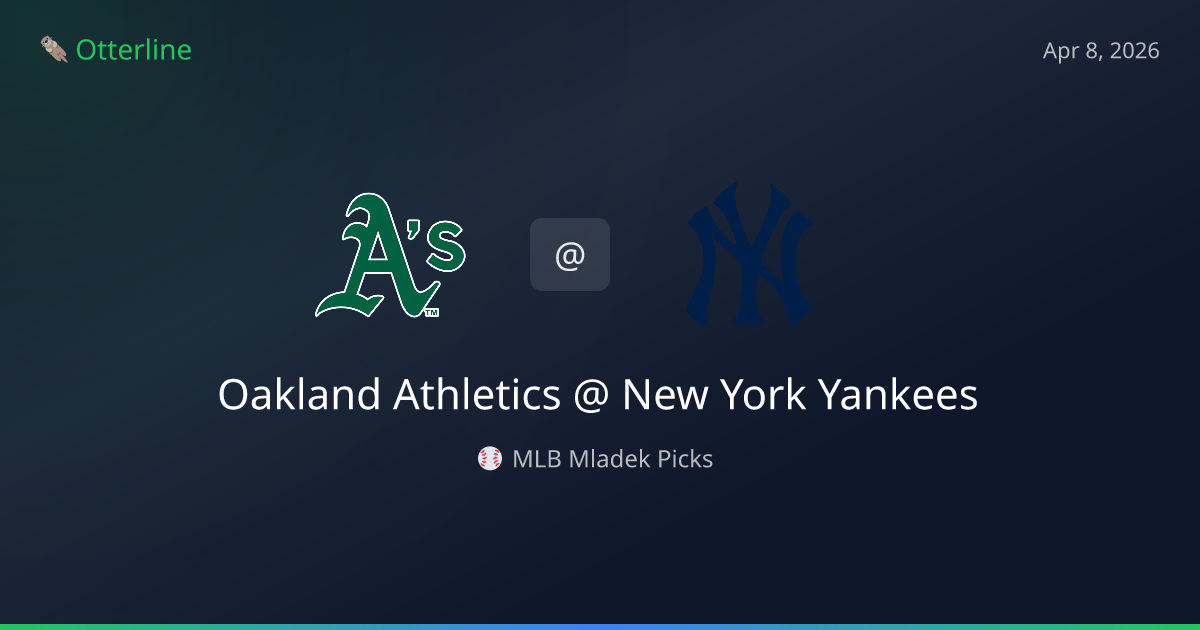 MLB Picks Today (April 8, 2026): Oakland Athletics at New York Yankees | AI Model Consensus