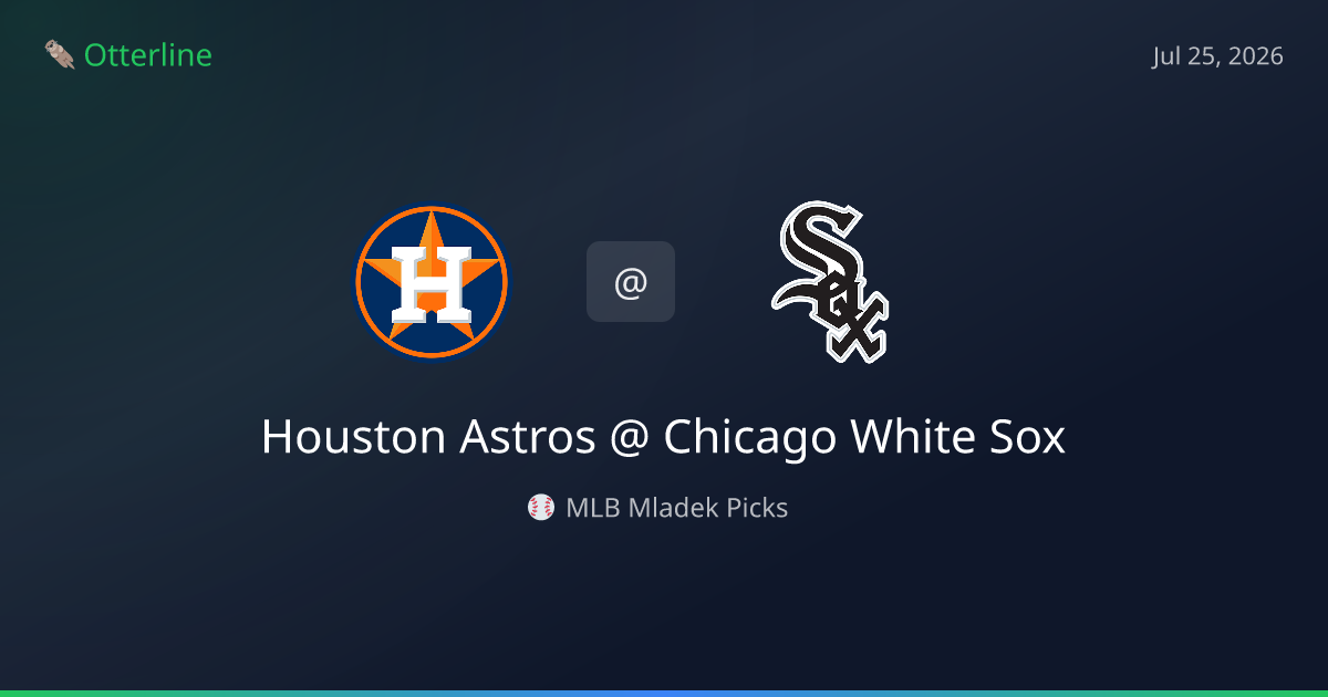 MLB Picks Today (July 25, 2026): Houston Astros at Chicago White Sox | AI Model Consensus