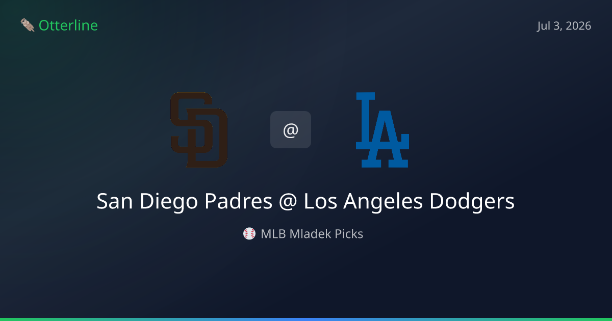 MLB Picks Today (July 3, 2026): San Diego Padres at Los Angeles Dodgers | AI Model Consensus