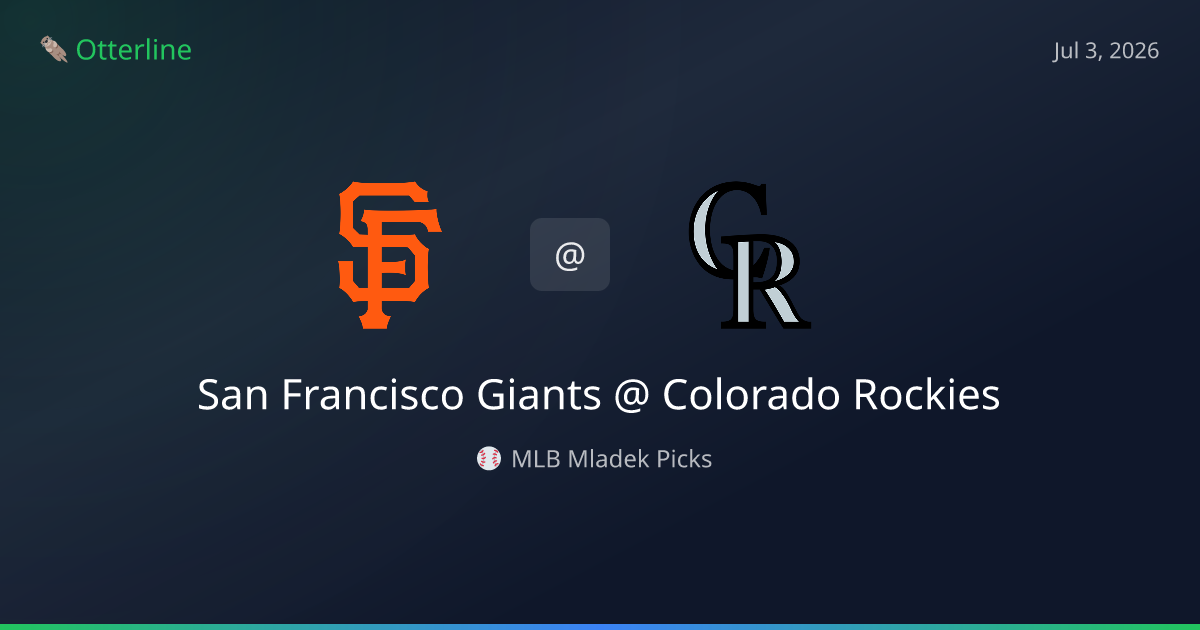 MLB Picks Today (July 3, 2026): San Francisco Giants at Colorado Rockies | AI Model Consensus