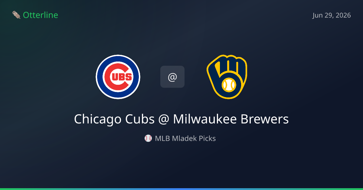 MLB Picks Today (June 29, 2026): Chicago Cubs at Milwaukee Brewers | AI Model Consensus