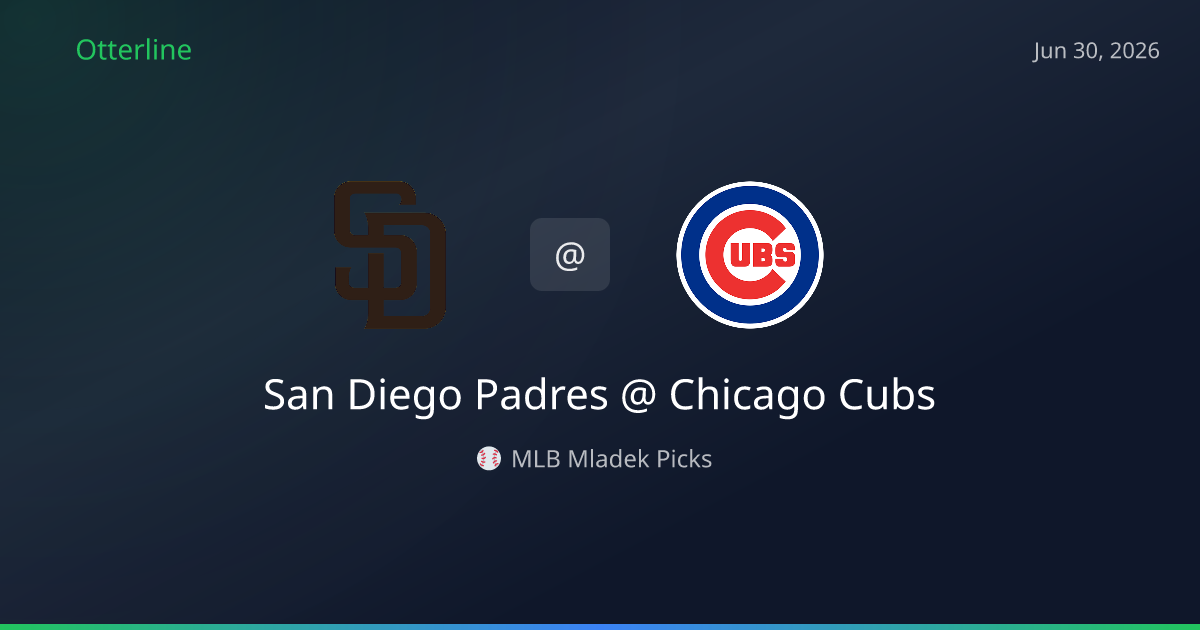 MLB Picks Today (June 30, 2026): San Diego Padres at Chicago Cubs | AI Model Consensus