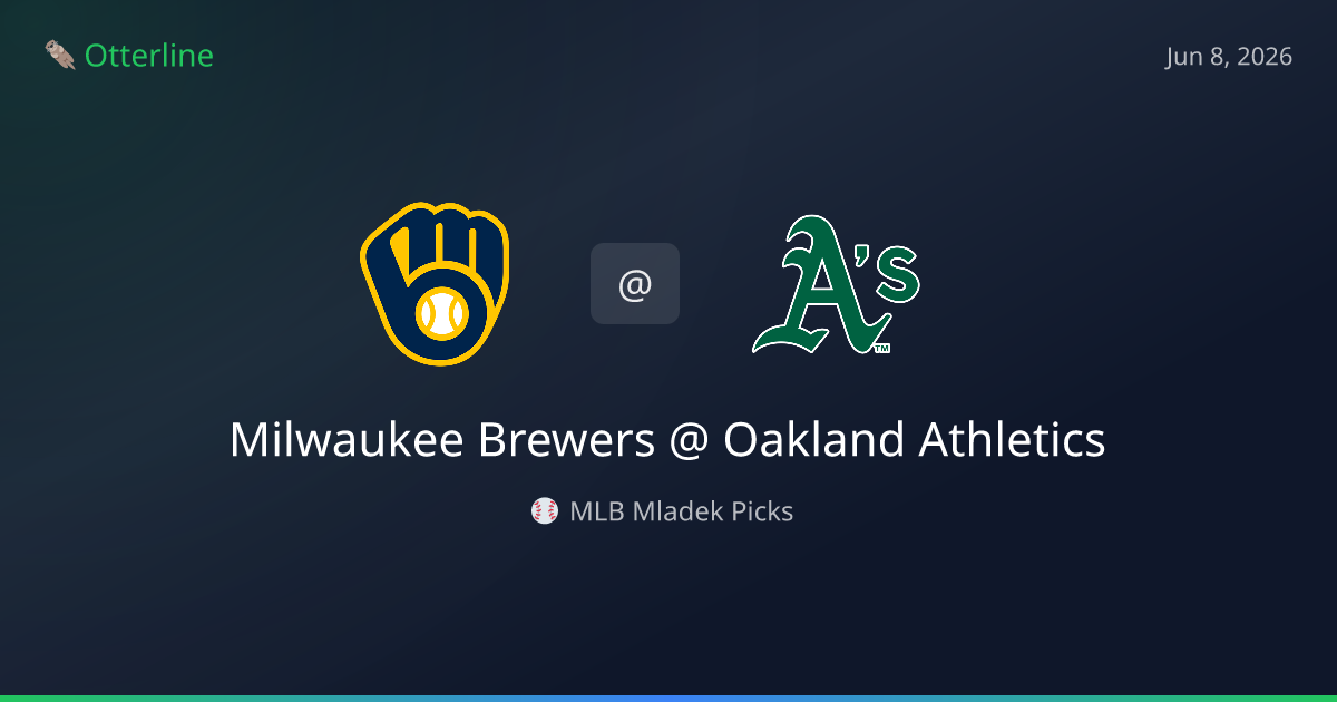 MLB Picks Today (June 8, 2026): Milwaukee Brewers at Oakland Athletics | AI Model Consensus