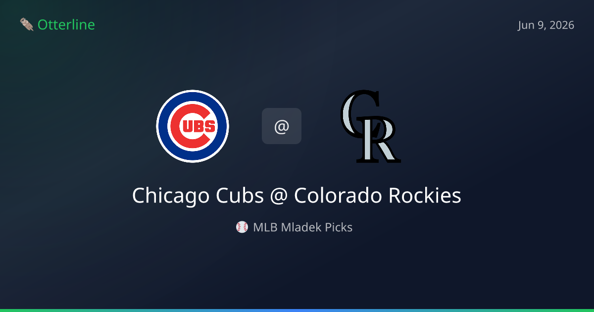 MLB Picks Today (June 9, 2026): Chicago Cubs at Colorado Rockies | AI Model Consensus