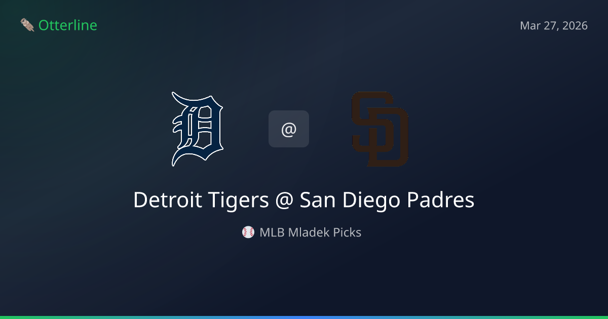 MLB Picks Today (March 27, 2026): Detroit Tigers at San Diego Padres | AI Model Consensus
