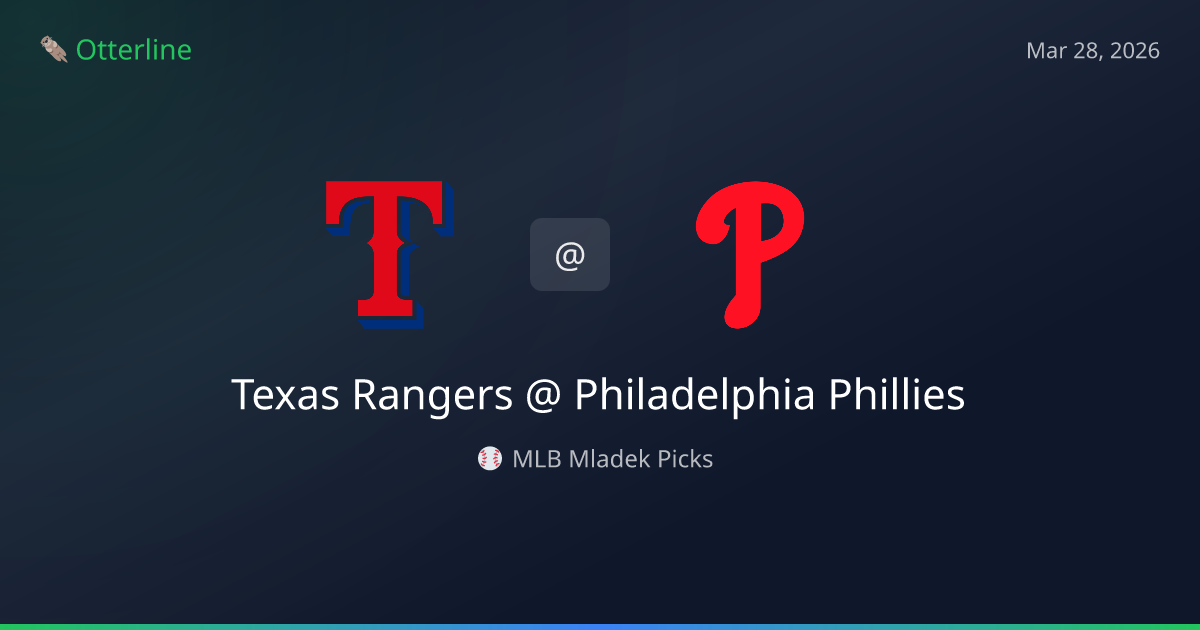 MLB Picks Today (March 28, 2026): Texas Rangers at Philadelphia Phillies | AI Model Consensus