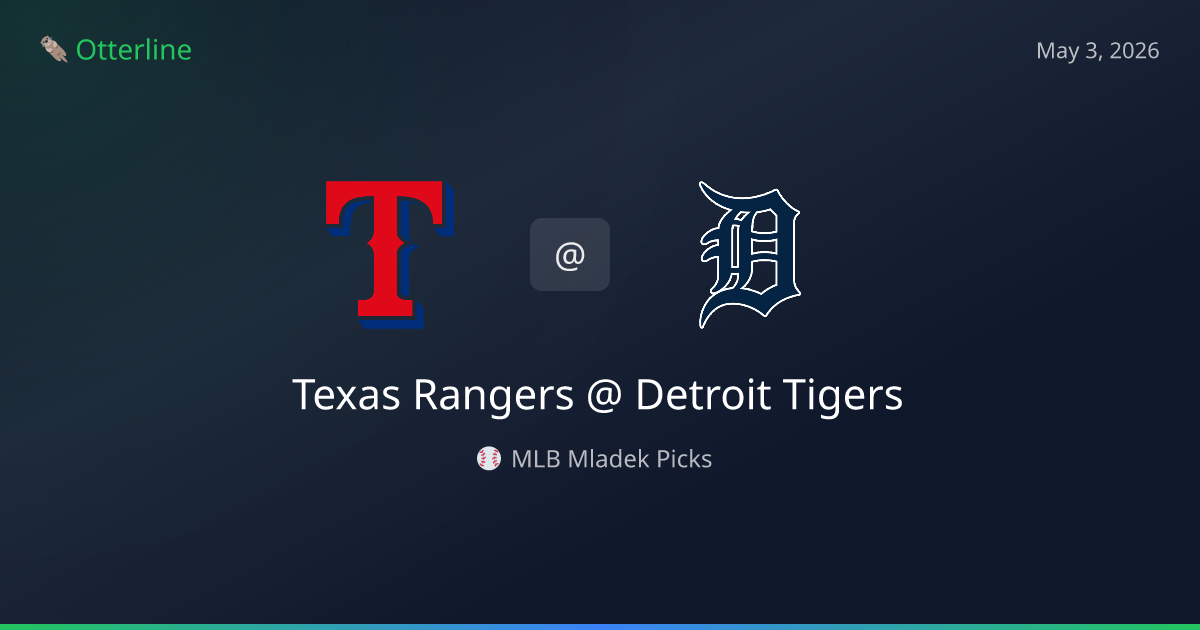 MLB Picks Today (May 3, 2026): Texas Rangers at Detroit Tigers | AI Model Consensus