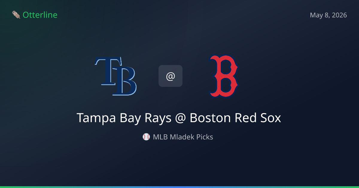 MLB Picks Today (May 8, 2026): Tampa Bay Rays at Boston Red Sox | AI Model Consensus