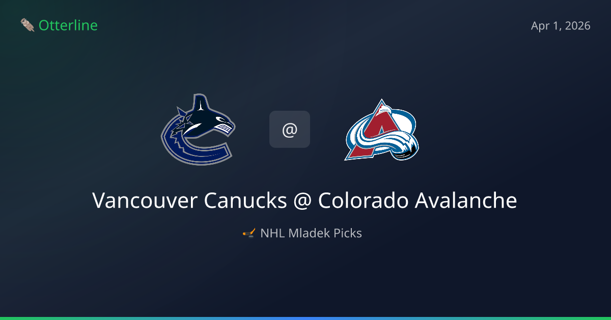NHL Picks Today (April 1, 2026): Vancouver Canucks at Colorado Avalanche | AI Model Consensus