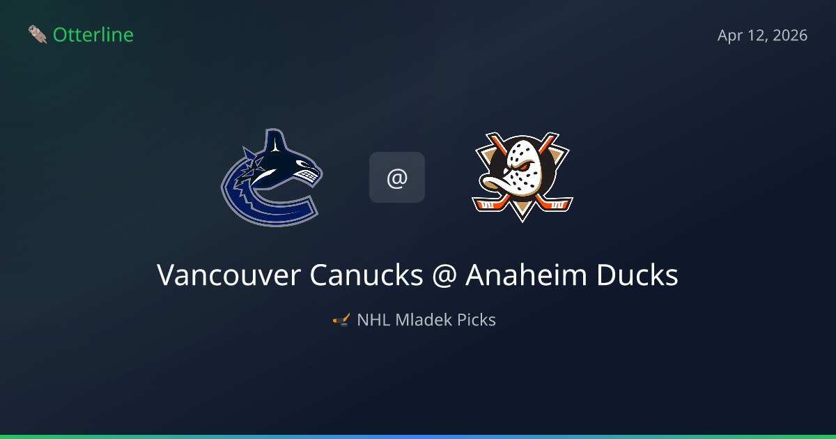 NHL Picks Today (April 12, 2026): Vancouver Canucks at Anaheim Ducks | AI Model Consensus