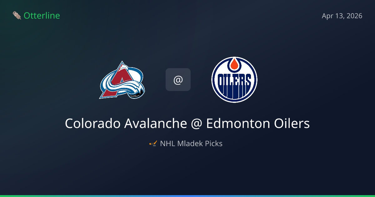 NHL Picks Today (April 13, 2026): Colorado Avalanche at Edmonton Oilers | AI Model Consensus
