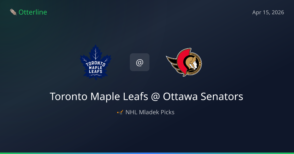 NHL Picks Today (April 15, 2026): Toronto Maple Leafs at Ottawa Senators | AI Model Consensus