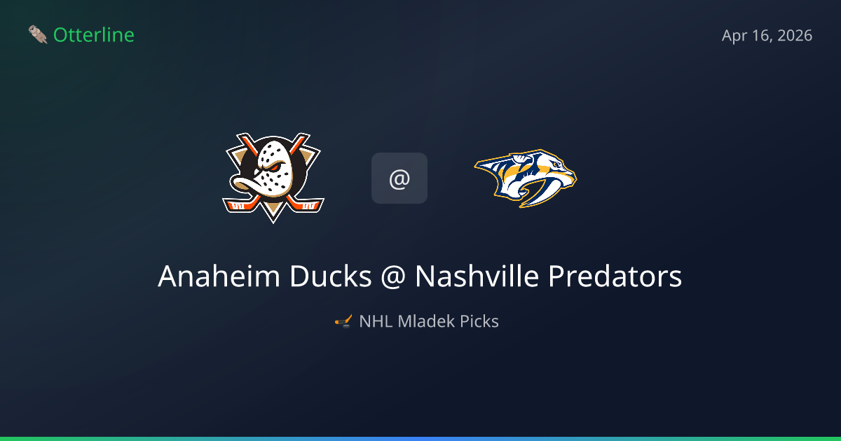 NHL Picks Today (April 16, 2026): Anaheim Ducks at Nashville Predators | AI Model Consensus