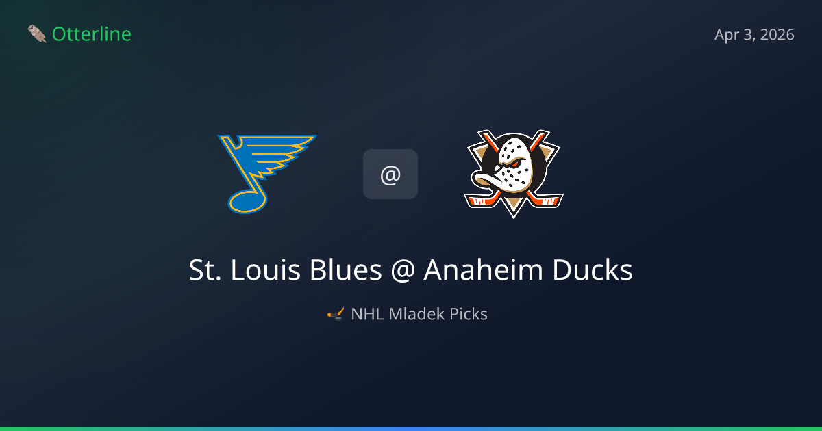NHL Picks Today (April 3, 2026): St. Louis Blues at Anaheim Ducks | AI Model Consensus