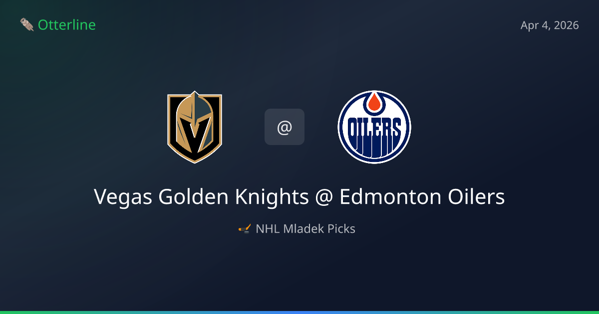NHL Picks Today (April 4, 2026): Vegas Golden Knights at Edmonton Oilers | AI Model Consensus