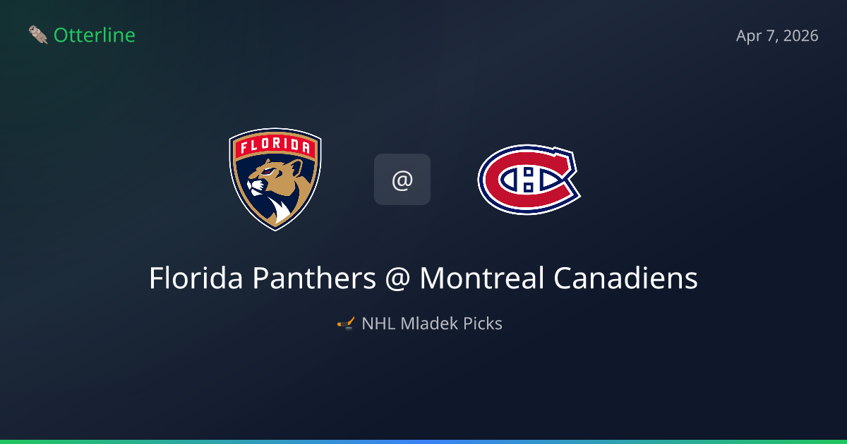 NHL Picks Today (April 7, 2026): Florida Panthers at Montreal Canadiens | AI Model Consensus
