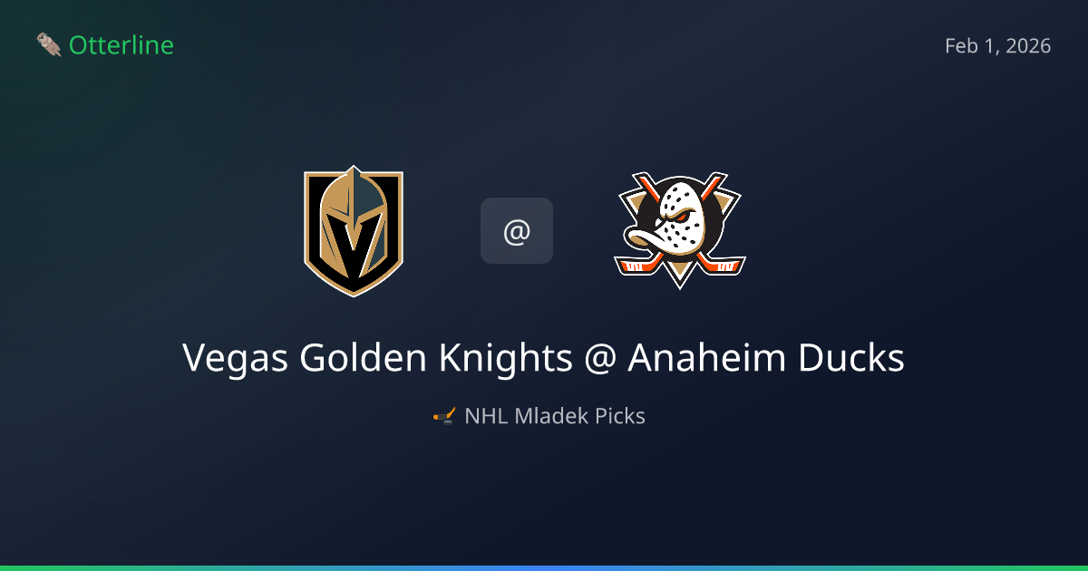 NHL Prediction, Pick for Sunday, February 1, 2026: Vegas Golden Knights vs Anaheim Ducks