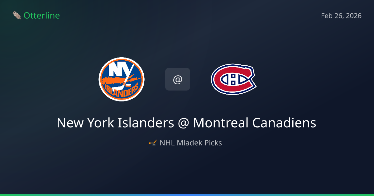 NHL Picks Today (February 26, 2026): New York Islanders at Montreal Canadiens | AI Model Consensus