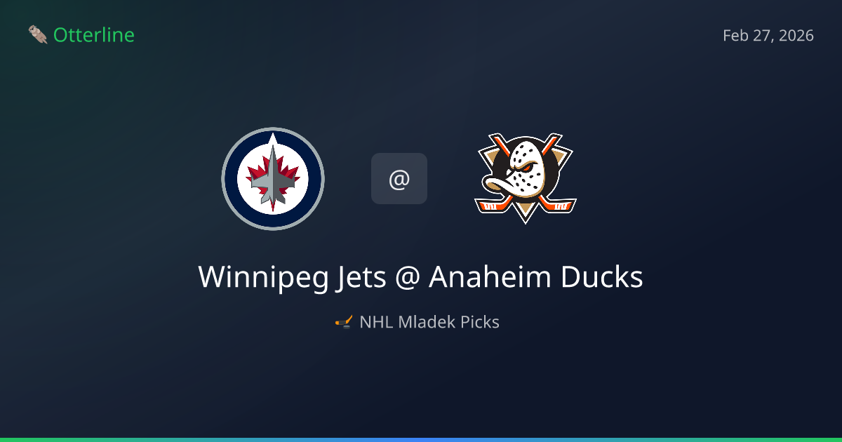 NHL Picks Today (February 27, 2026): Winnipeg Jets at Anaheim Ducks | AI Model Consensus