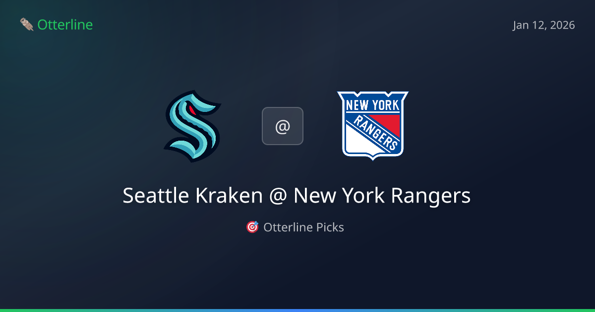 NHL Prediction, Pick for Monday, January 12, 2026: Seattle Kraken vs New York Rangers