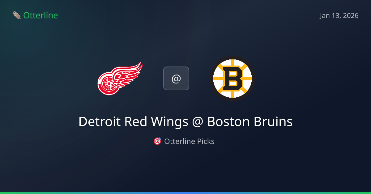 NHL Prediction, Pick for Tuesday, January 13, 2026: Detroit Red Wings vs Boston Bruins