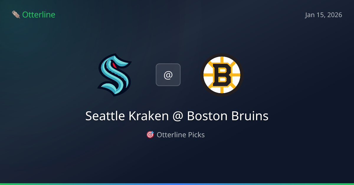 NHL Prediction, Pick for Thursday, January 15, 2026: Seattle Kraken vs Boston Bruins