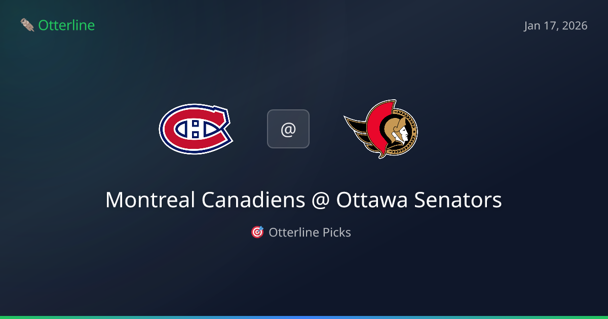 NHL Prediction, Pick for Saturday, January 17, 2026: Montreal Canadiens vs Ottawa Senators