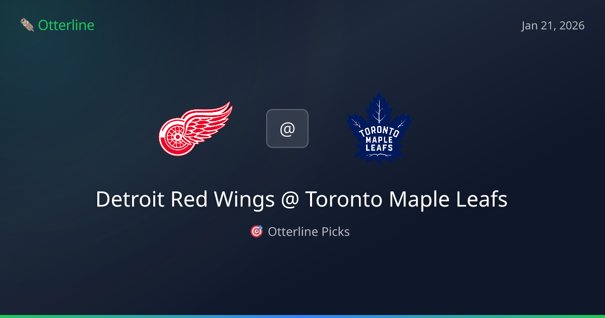 NHL Prediction, Pick for Wednesday, January 21, 2026: Detroit Red Wings vs Toronto Maple Leafs