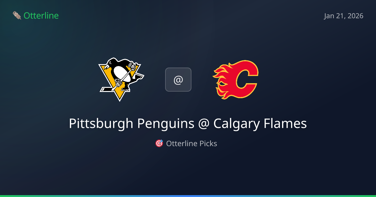 NHL Prediction, Pick for Wednesday, January 21, 2026: Pittsburgh Penguins vs Calgary Flames