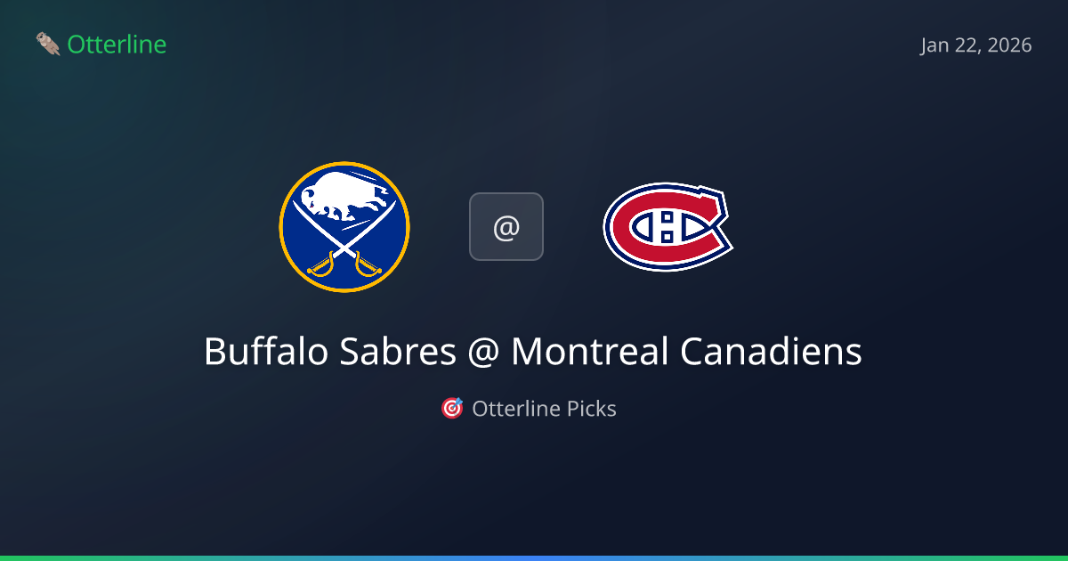NHL Prediction, Pick for Thursday, January 22, 2026: Buffalo Sabres vs Montreal Canadiens