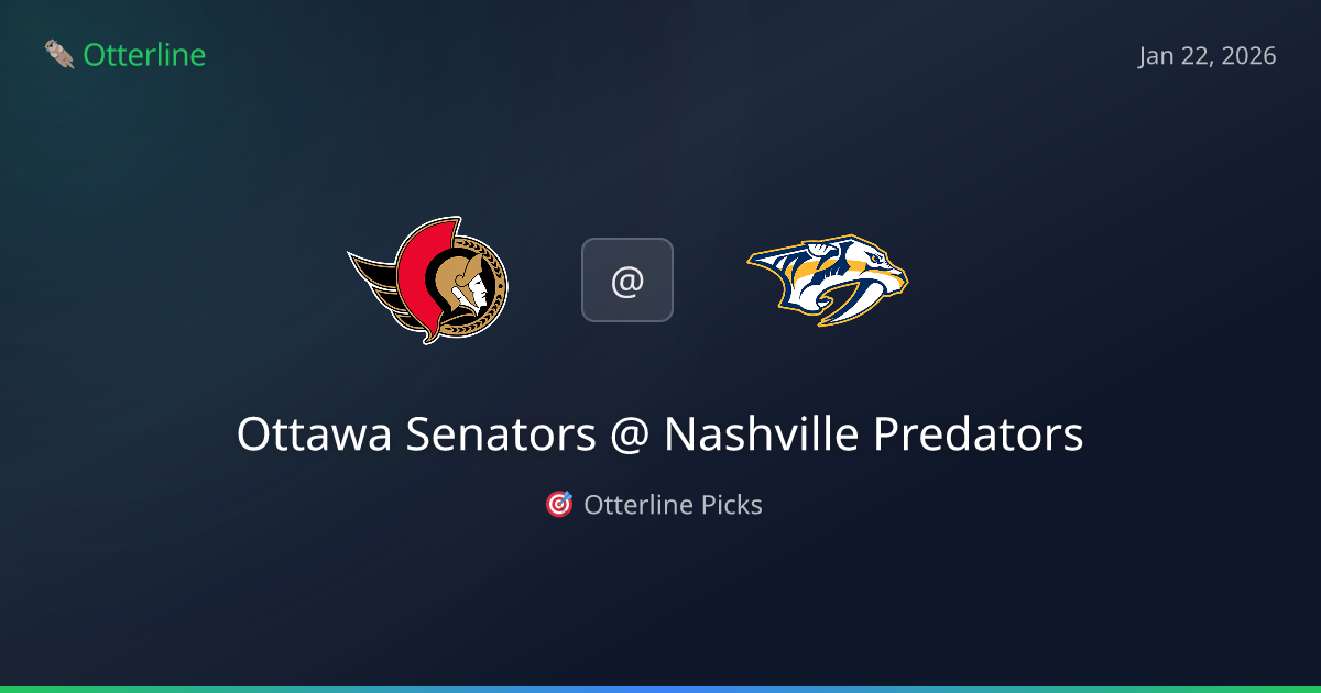 NHL Prediction, Pick for Thursday, January 22, 2026: Ottawa Senators vs Nashville Predators