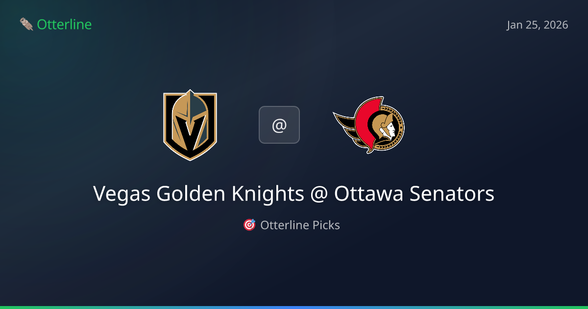 NHL Prediction, Pick for Sunday, January 25, 2026: Vegas Golden Knights vs Ottawa Senators