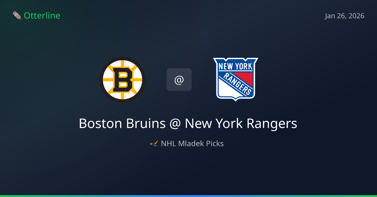 NHL Prediction, Pick for Monday, January 26, 2026: Boston Bruins vs New York Rangers