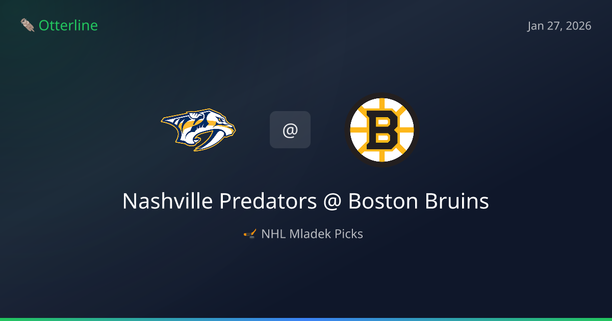 NHL Prediction, Pick for Tuesday, January 27, 2026: Nashville Predators vs Boston Bruins