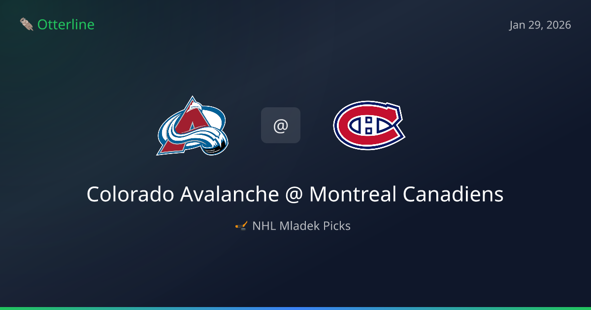 NHL Prediction, Pick for Thursday, January 29, 2026: Colorado Avalanche vs Montreal Canadiens