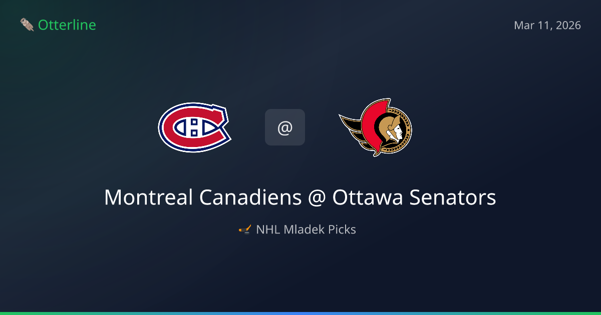 NHL Picks Today (March 11, 2026): Montreal Canadiens at Ottawa Senators | AI Model Consensus