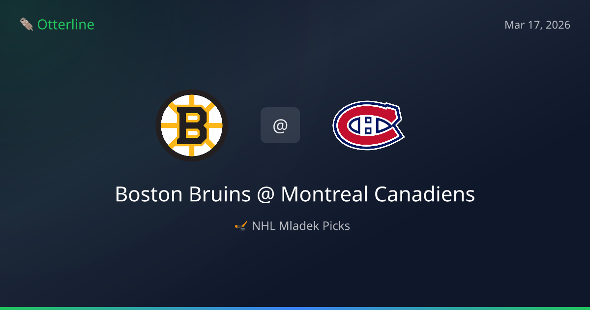 NHL Picks Today (March 17, 2026): Boston Bruins at Montreal Canadiens | AI Model Consensus