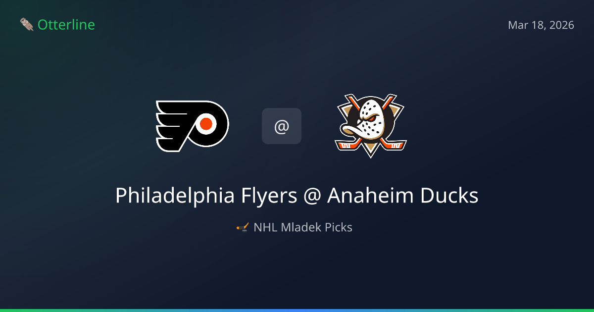 NHL Picks Today (March 18, 2026): Philadelphia Flyers at Anaheim Ducks | AI Model Consensus