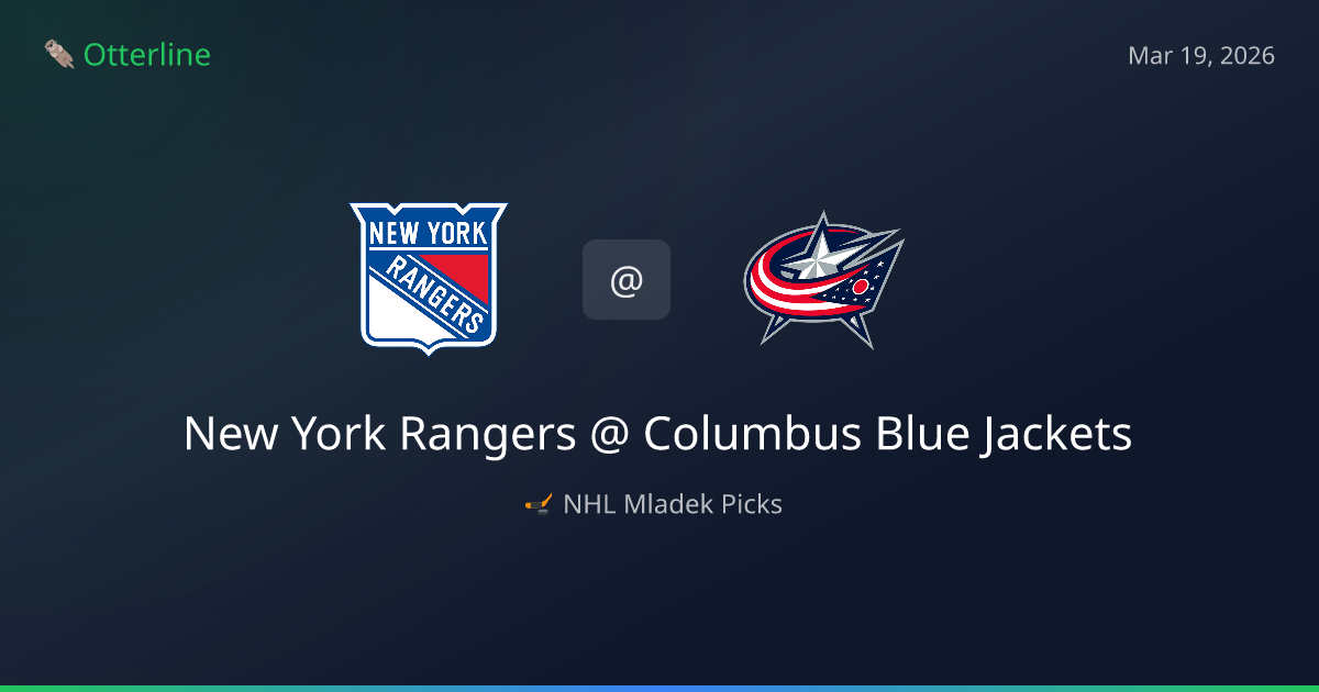NHL Picks Today (March 19, 2026): New York Rangers at Columbus Blue Jackets | AI Model Consensus