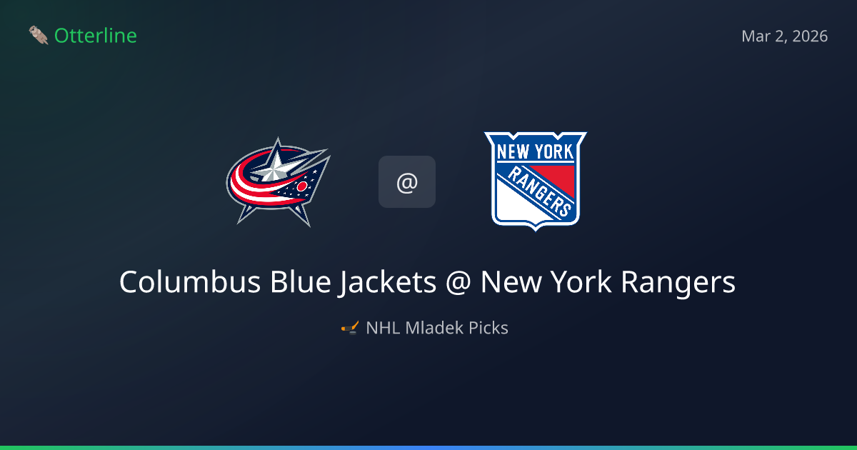 NHL Picks Today (March 2, 2026): Columbus Blue Jackets at New York Rangers | AI Model Consensus